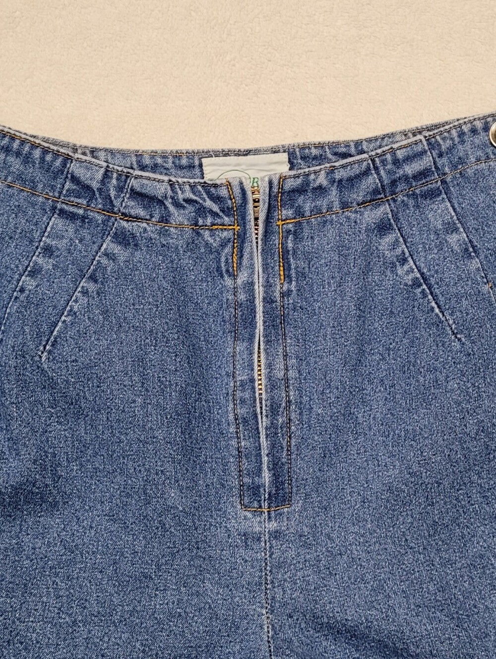 Willow Ridge Vintage 90s Mid-Wash Stone Wash High Waisted Denim Short Wrap Short - Picture 7 of 11